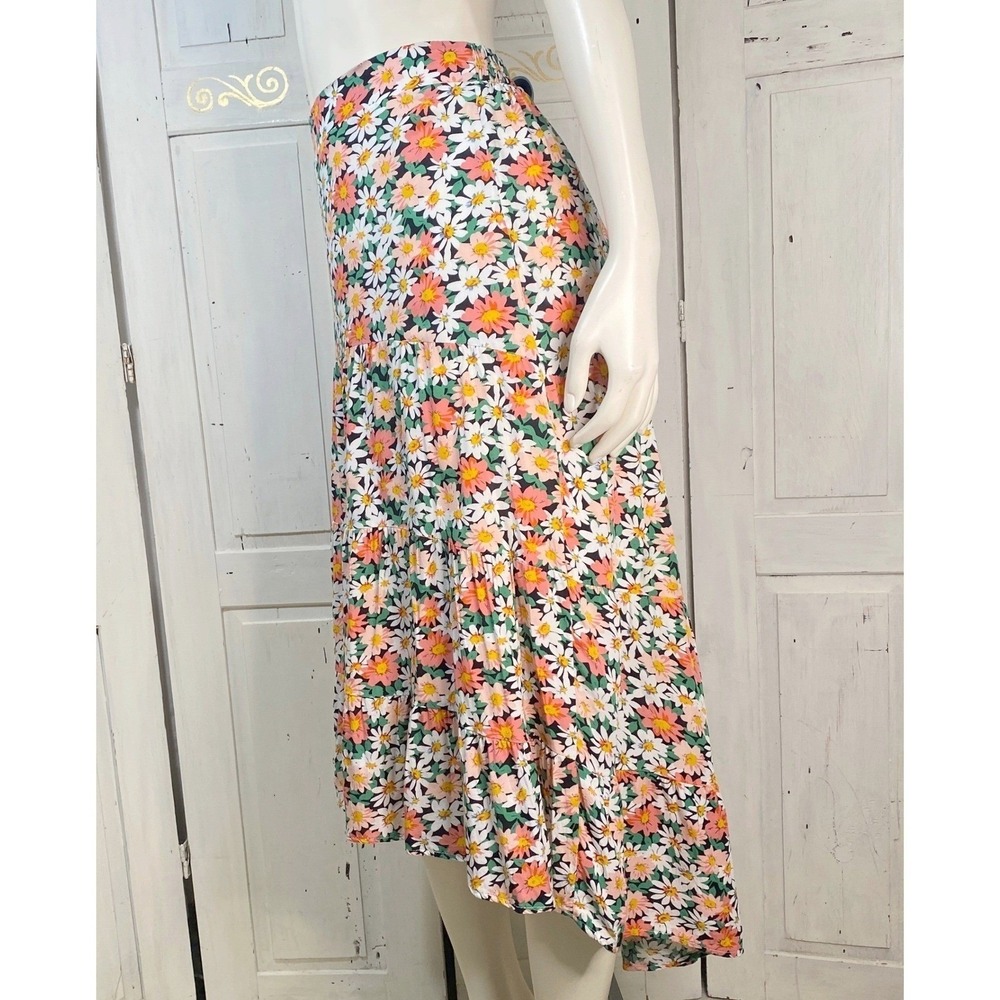 Prettygarden Cottage Country Midi Skirt Size‎ Large Hi-Low Lined Flowy Airy - Picture 3 of 10